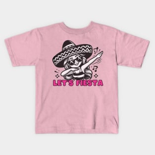 Let's Fiesta dabbing sunglasses girls Cinco De Mayo Mexican Kids T-Shirt